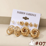 Elegant Vintage Pearl Gold Tone Dangle Earrings Set Fashion Jewelry
