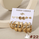 Elegant Vintage Pearl Gold Tone Dangle Earrings Set Fashion Jewelry