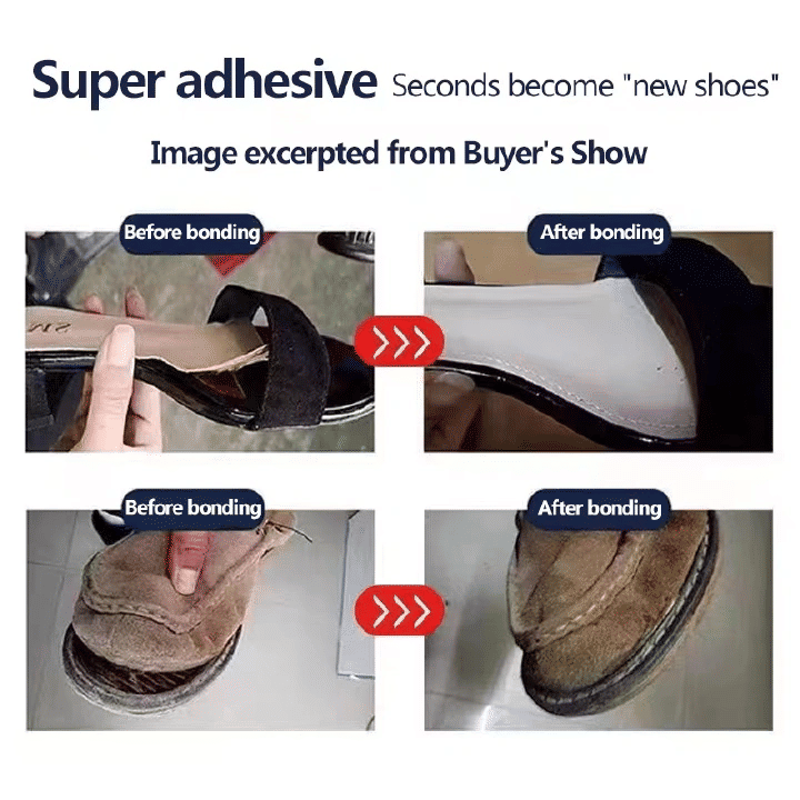 Shoe Glue 2.11oz Waterproof Quick-Drying Adhesive for Professional Repair Translucent