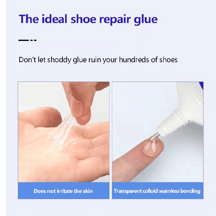 Shoe Glue 2.11oz Waterproof Quick-Drying Adhesive for Professional Repair Translucent