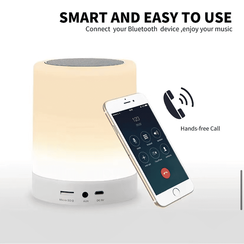 K26 Intelligent Wake-up Light, Touch Control Alarm Clock, White Noise LED Bluetooth Speaker