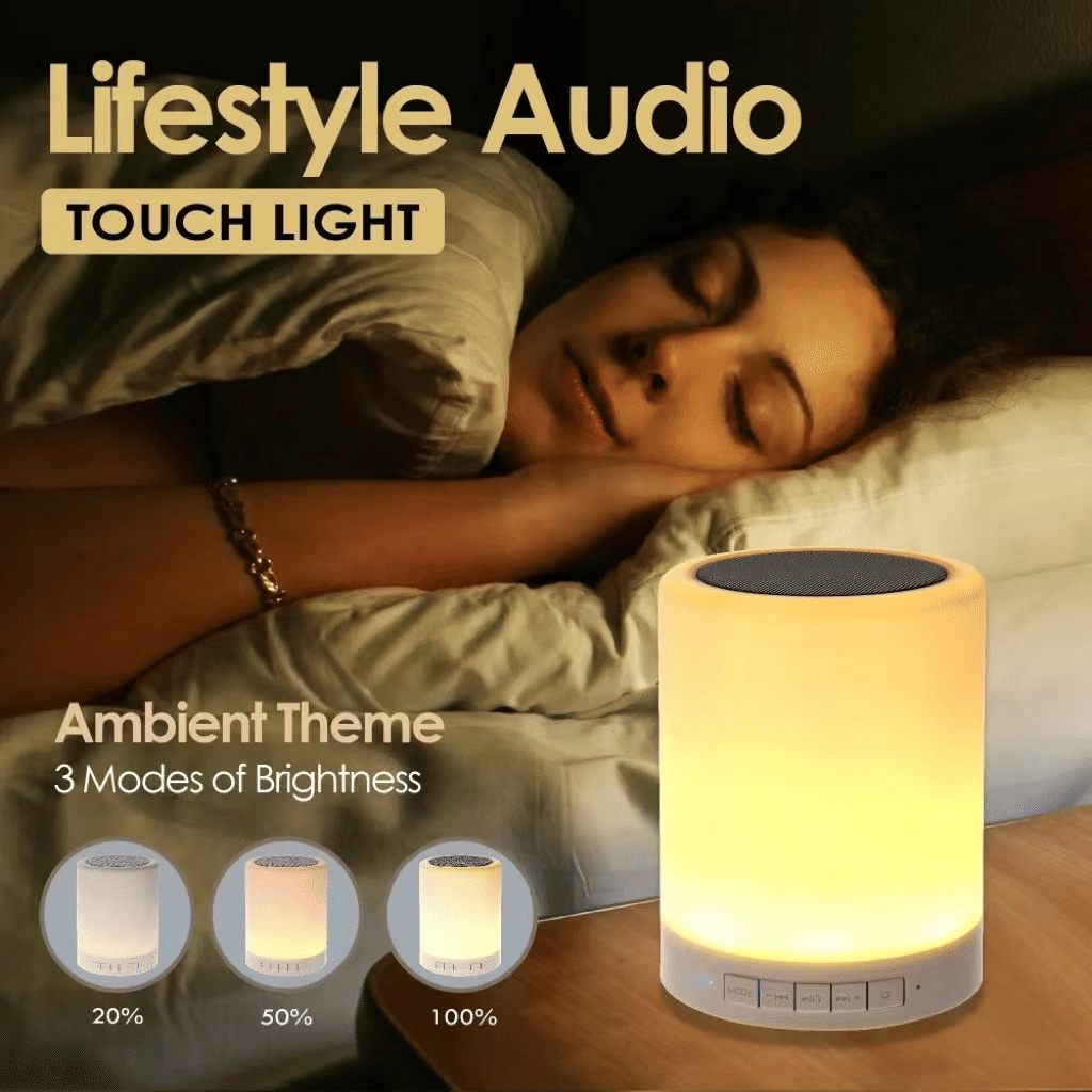K26 Intelligent Wake-up Light, Touch Control Alarm Clock, White Noise LED Bluetooth Speaker