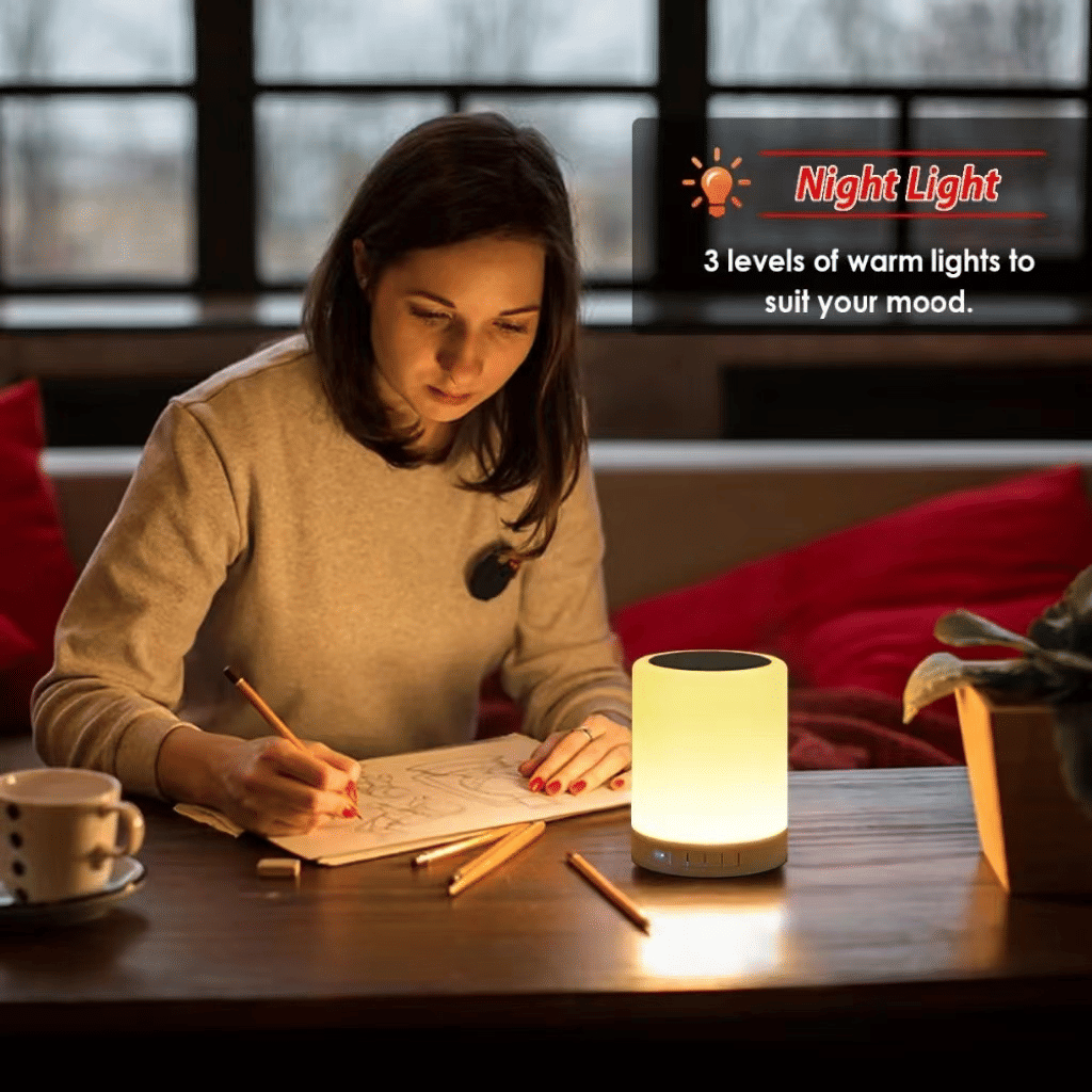 K26 Intelligent Wake-up Light, Touch Control Alarm Clock, White Noise LED Bluetooth Speaker
