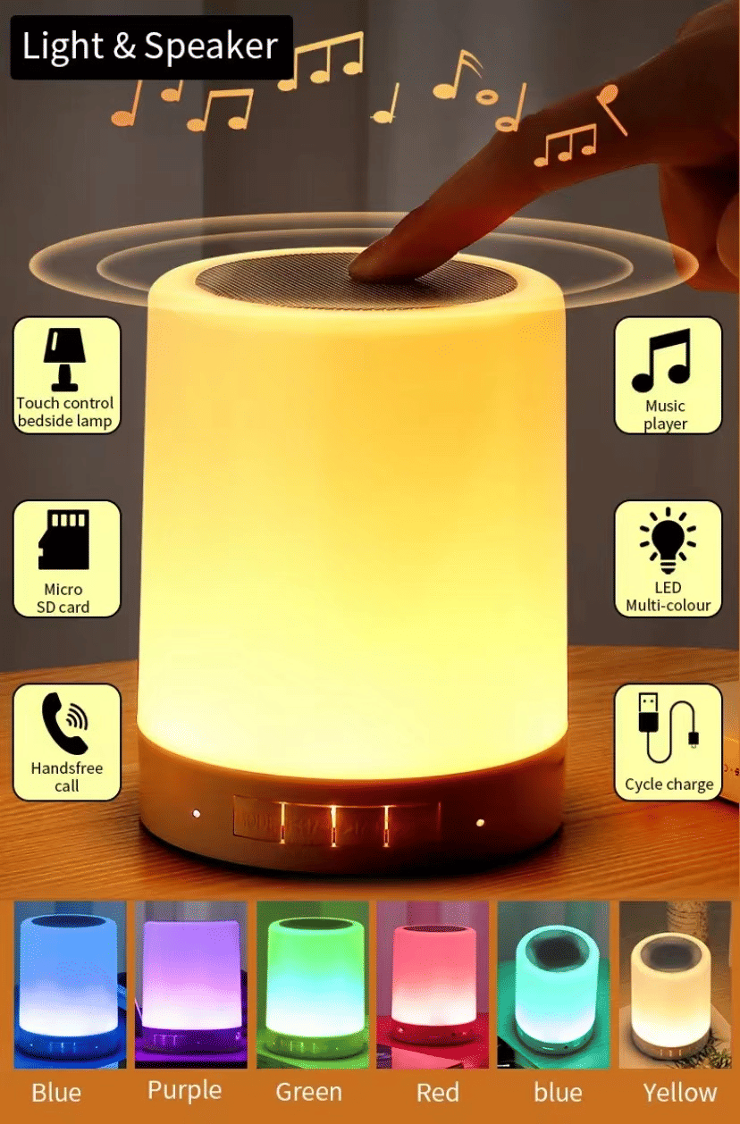 K26 Intelligent Wake-up Light, Touch Control Alarm Clock, White Noise LED Bluetooth Speaker