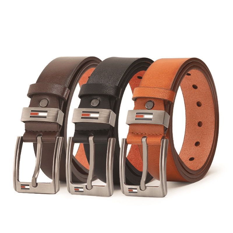 Men's Black Leather Needle Buckle Fashion Belt - Casual Korean Style 120cm