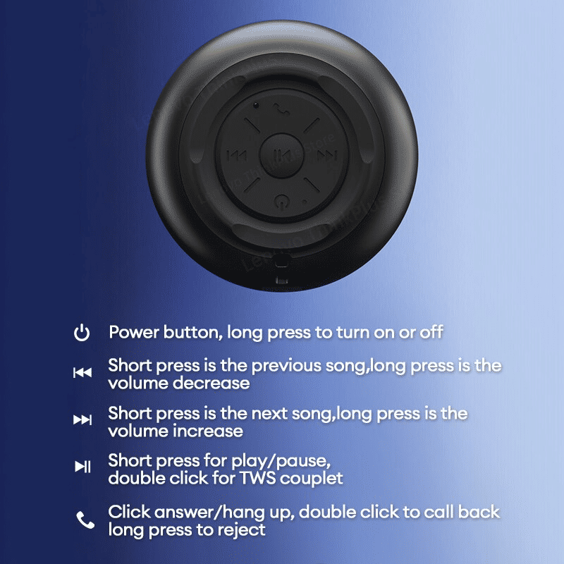 Lenovo Thinkplus K3 Pro Wireless Speaker: BT 5.0, HD Calls, Deep Bass, 1200mAh Battery Portable