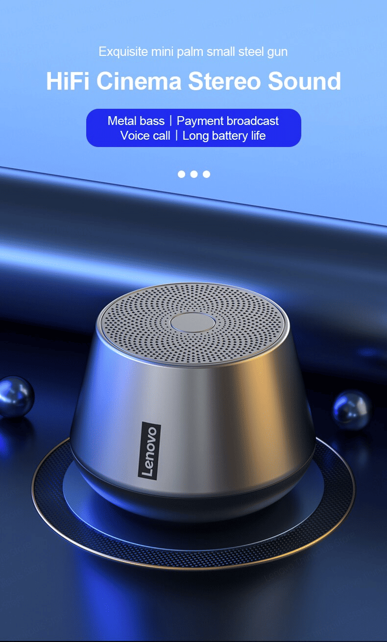 Lenovo Thinkplus K3 Pro Wireless Speaker: BT 5.0, HD Calls, Deep Bass, 1200mAh Battery Portable