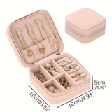 Portable Travel Jewelry Organizer Box: Compact Ring, Necklace, Earring Storage