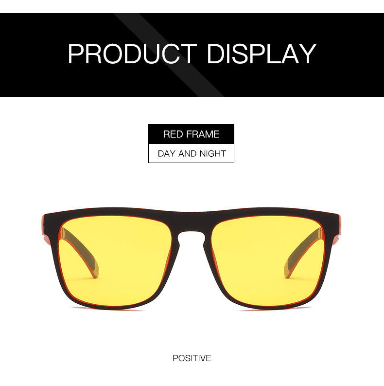 Men's Yellow Lens Anti-Glare Night Driving UV400 Sunglasses Goggles