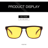 Men's Yellow Lens Anti-Glare Night Driving UV400 Sunglasses Goggles