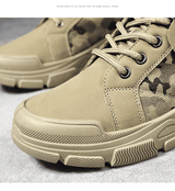 Men's Durable Camouflage High-Top Tactical Work Boots - Breathable Desert Sole