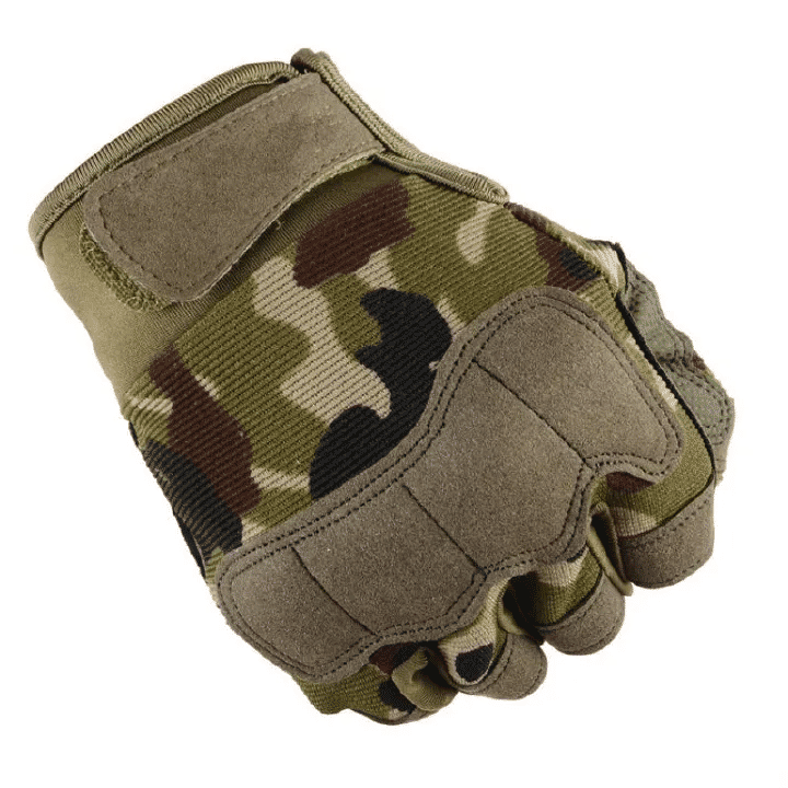 Men's Tactical Fingerless Gloves Canvas Non-Slip for Cycling Shooting