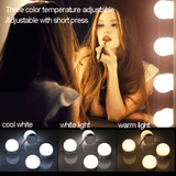 Adjustable 10 LED Vanity Mirror Lights: 3-Color USB Dressing Table Fill Light