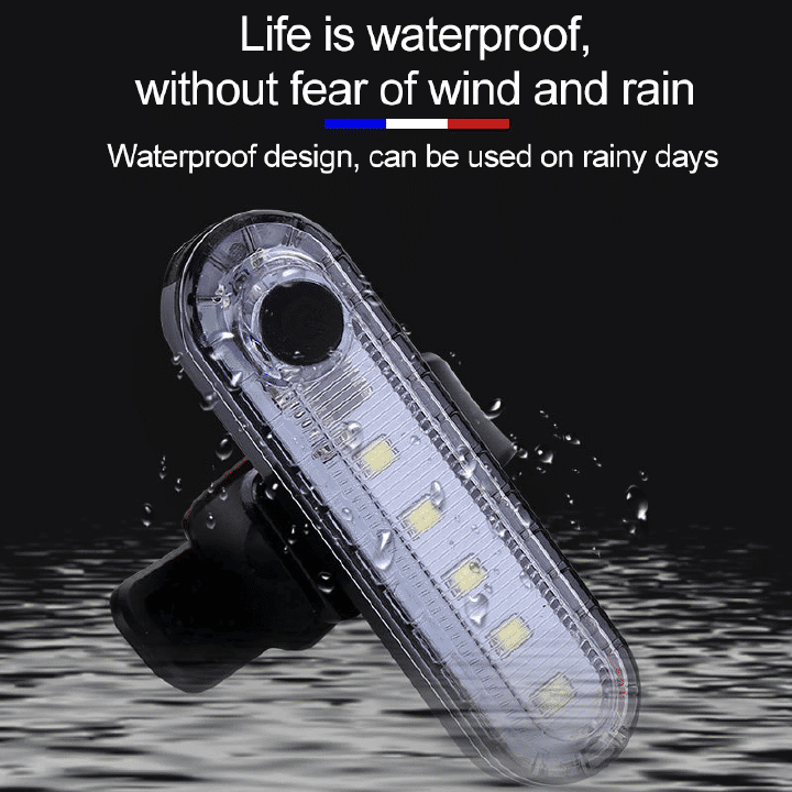USB Rechargeable Bicycle Taillight Headlight Set High Brightness LED Waterproof Safety Warning Light Red