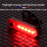 USB Rechargeable Bicycle Taillight Headlight Set High Brightness LED Waterproof Safety Warning Light Red