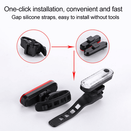 USB Rechargeable Bicycle Headlight Taillight Set - Waterproof LED Cycling Safety Light