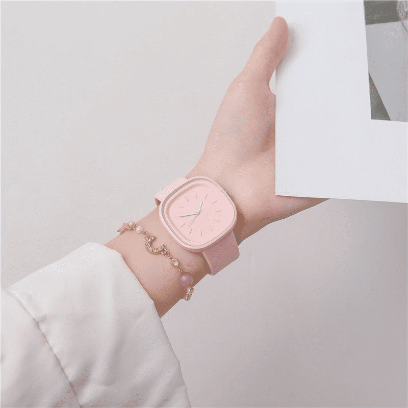 Women's Fashion Quartz Leather Strap Watch Slim Rose Gold Dial