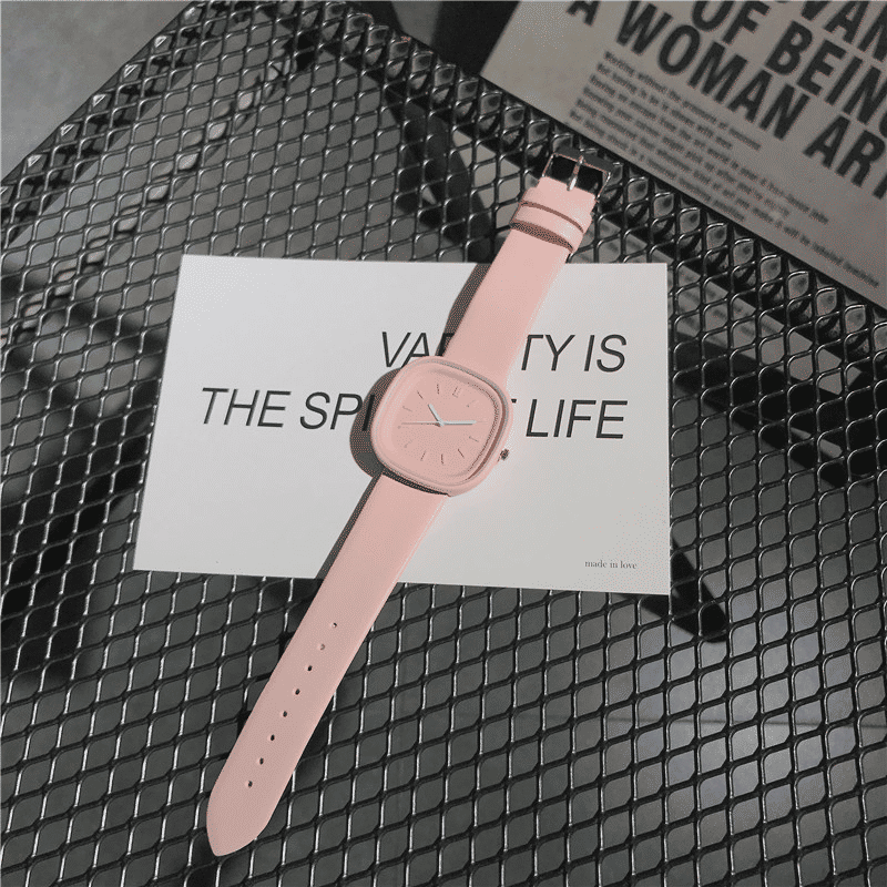Women's Fashion Quartz Leather Strap Watch Slim Rose Gold Dial