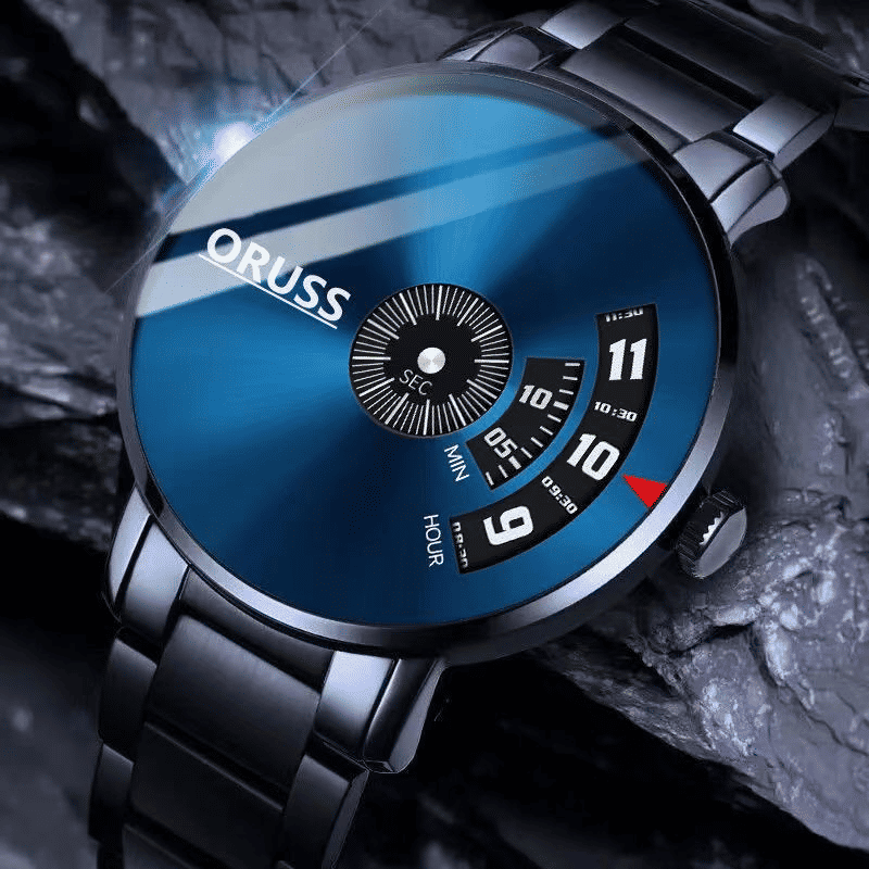 ORUSS Men's Stainless Steel Strap Quartz Sports Watch Business Wristwatch