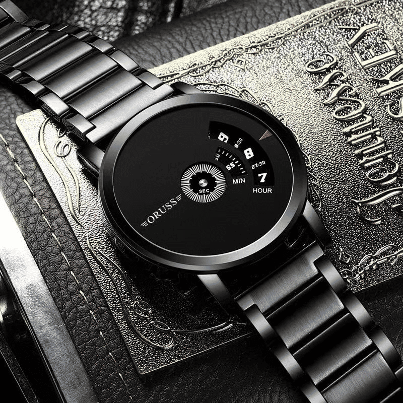 ORUSS Men's Stainless Steel Strap Quartz Sports Watch Business Wristwatch