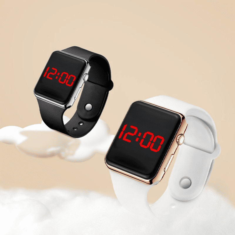 Modern Square LED Digital Sport Watch for Men Women, Luminous Electronic Wristwatch