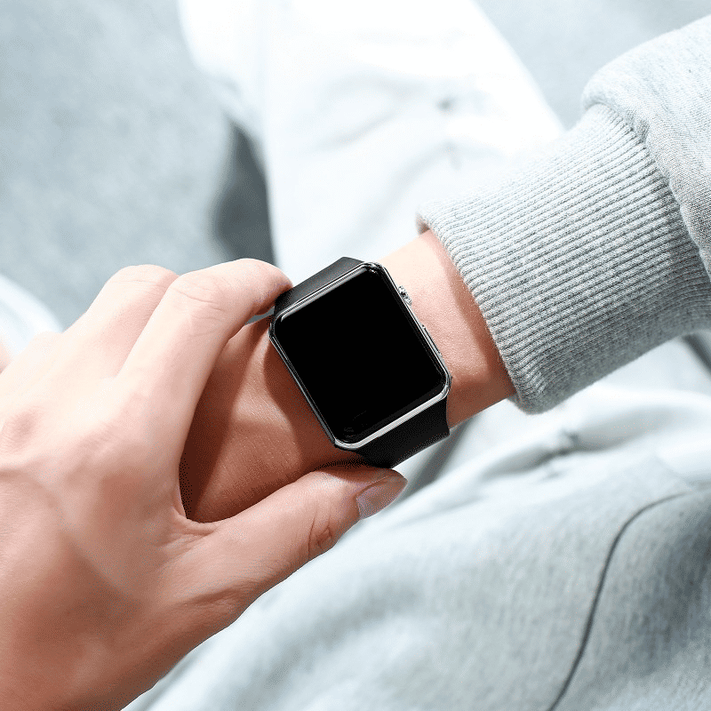 Modern Square LED Digital Sport Watch for Men Women, Luminous Electronic Wristwatch