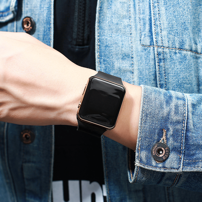 Modern Square LED Digital Sport Watch for Men Women, Luminous Electronic Wristwatch