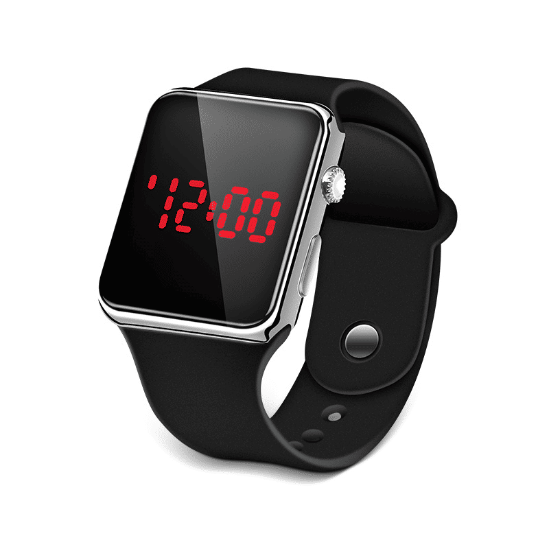 Modern Square LED Digital Sport Watch for Men Women, Luminous Electronic Wristwatch