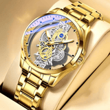 TIGERAO Luxury Automatic Mechanical Men's Watch, Transparent Hollow, Waterproof, Luminous