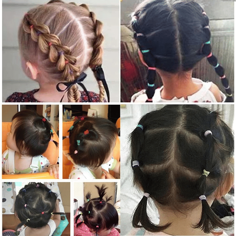 1000 Pcs Colorful Disposable Elastic Hair Bands for Girls, Kids Ponytail Holders