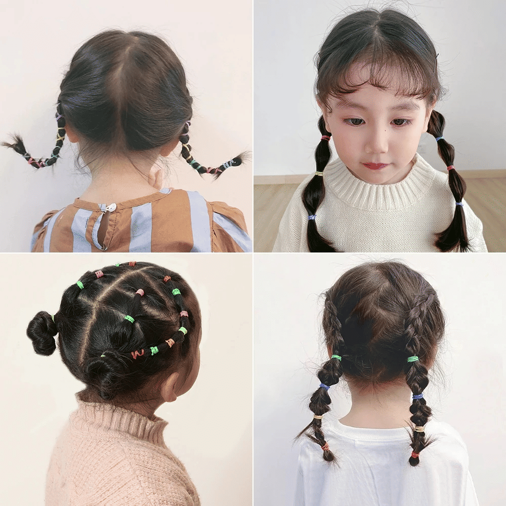 1000 Pcs Colorful Disposable Elastic Hair Bands for Girls, Kids Ponytail Holders