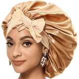 Large Silk Satin Bonnet for Sleeping, Hair Protection, Tie Band Edge Scarf