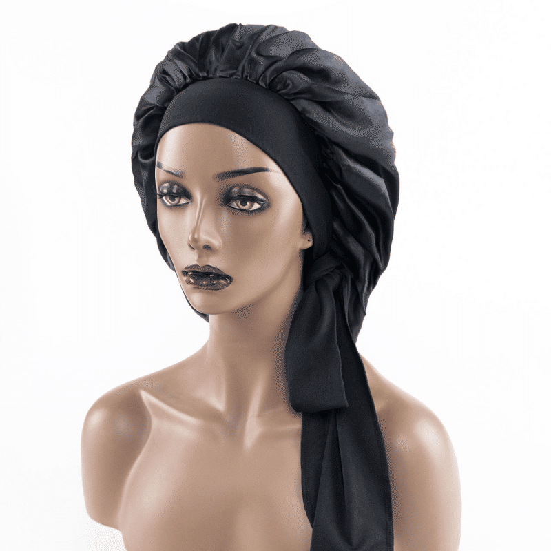 Large Silk Satin Bonnet for Sleeping, Hair Protection, Tie Band Edge Scarf