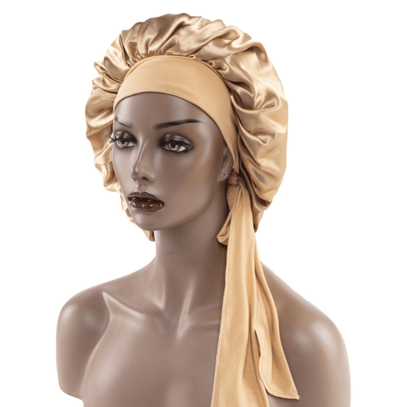 Large Silk Satin Bonnet for Sleeping, Hair Protection, Tie Band Edge Scarf