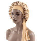 Large Silk Satin Bonnet for Sleeping, Hair Protection, Tie Band Edge Scarf
