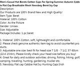 Men's Breathable Cotton Cabbie Flat Cap - Stylish Newsboy Beret Ivy Hat