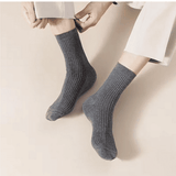 Premium 6-Pair Men's Striped Cotton Business Socks - Breathable All-Season Mid-Calf Quality Knit
