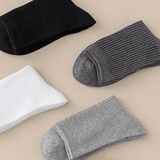Premium 6-Pair Men's Striped Cotton Business Socks - Breathable All-Season Mid-Calf Quality Knit