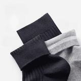 Premium 6-Pair Men's Striped Cotton Business Socks - Breathable All-Season Mid-Calf Quality Knit