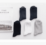 Premium 6-Pair Men's Striped Cotton Business Socks - Breathable All-Season Mid-Calf Quality Knit