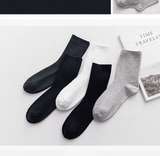 Premium 6-Pair Men's Striped Cotton Business Socks - Breathable All-Season Mid-Calf Quality Knit