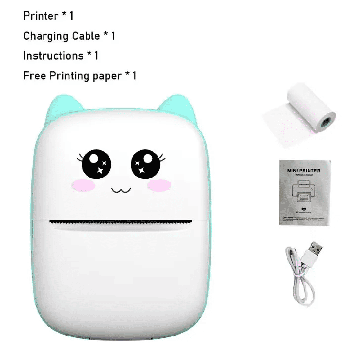 Portable Thermal Printer Mini Cat Print Photo Pocket 58mm Wireless Bluetooth