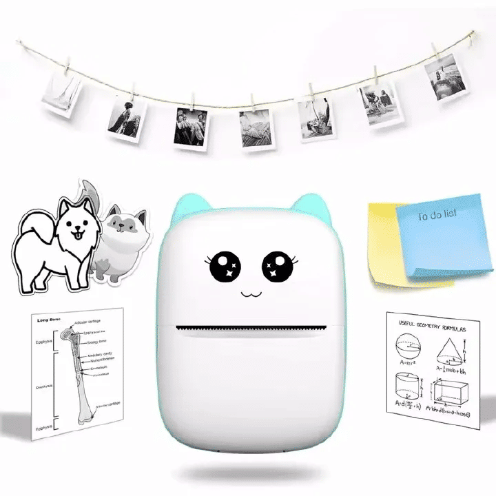 Portable Thermal Printer Mini Cat Print Photo Pocket 58mm Wireless Bluetooth