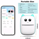Portable Thermal Printer Mini Cat Print Photo Pocket 58mm Wireless Bluetooth