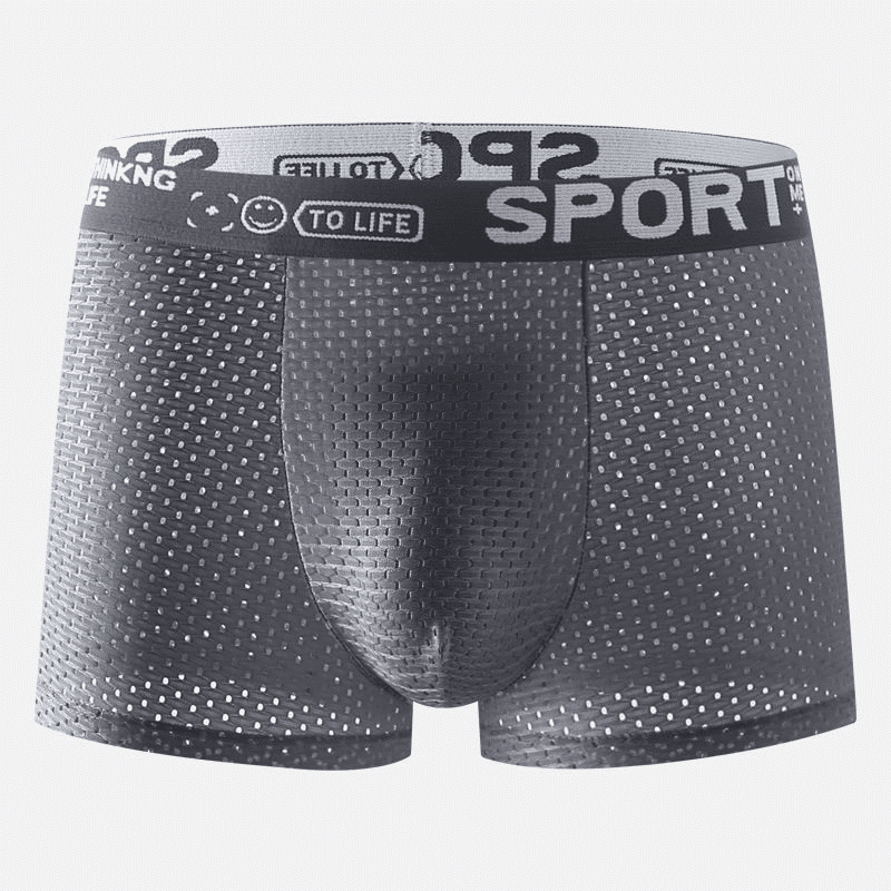 4-Pack Men's Ice Silk Mesh Boxer Briefs - Breathable, Comfortable, Thin, Cool