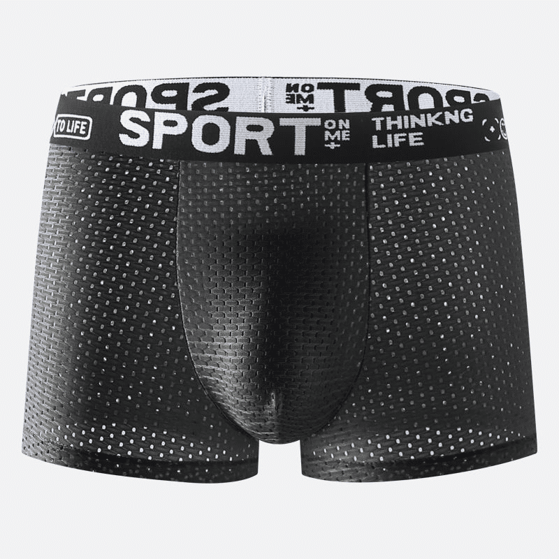 4-Pack Men's Ice Silk Mesh Boxer Briefs - Breathable, Comfortable, Thin, Cool