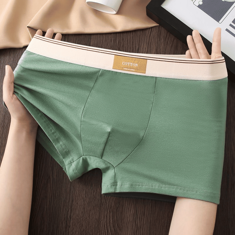 4-Pack Men's Breathable Cotton Antibacterial Boxer Briefs - Mixed Colors, All-Cotton Comfort