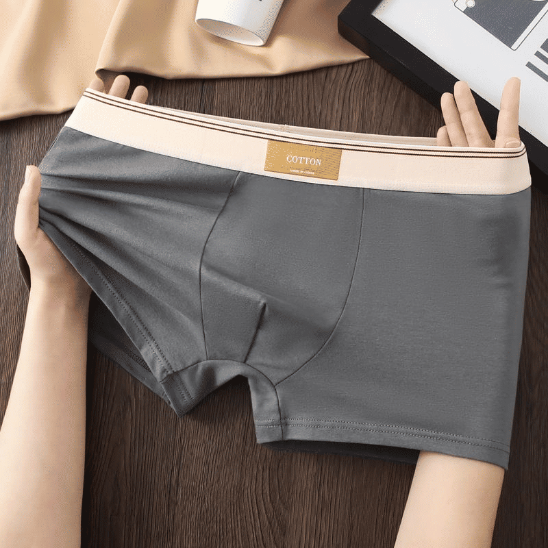 4-Pack Men's Breathable Cotton Antibacterial Boxer Briefs - Mixed Colors, All-Cotton Comfort