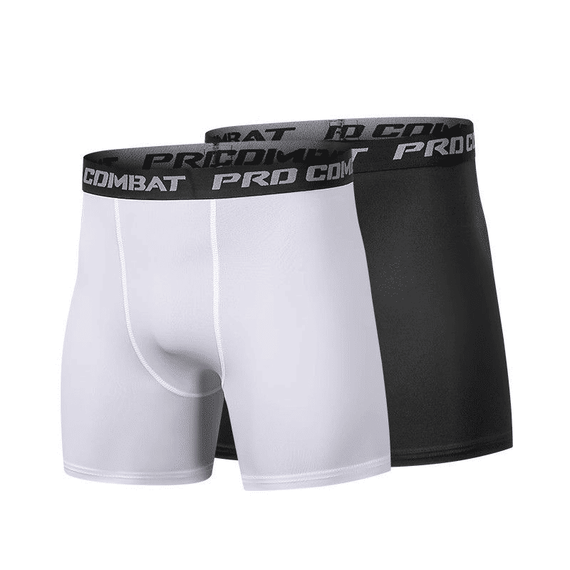Men's 2-Pack Compression Base Layer 5-Inch Workout Shorts Boxer Briefs