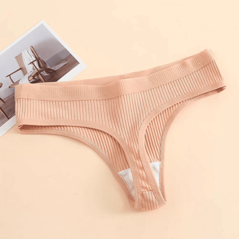 6-Pack Women's Seamless Ribbed Sports Panties: Breathable Cotton Blend Underwear